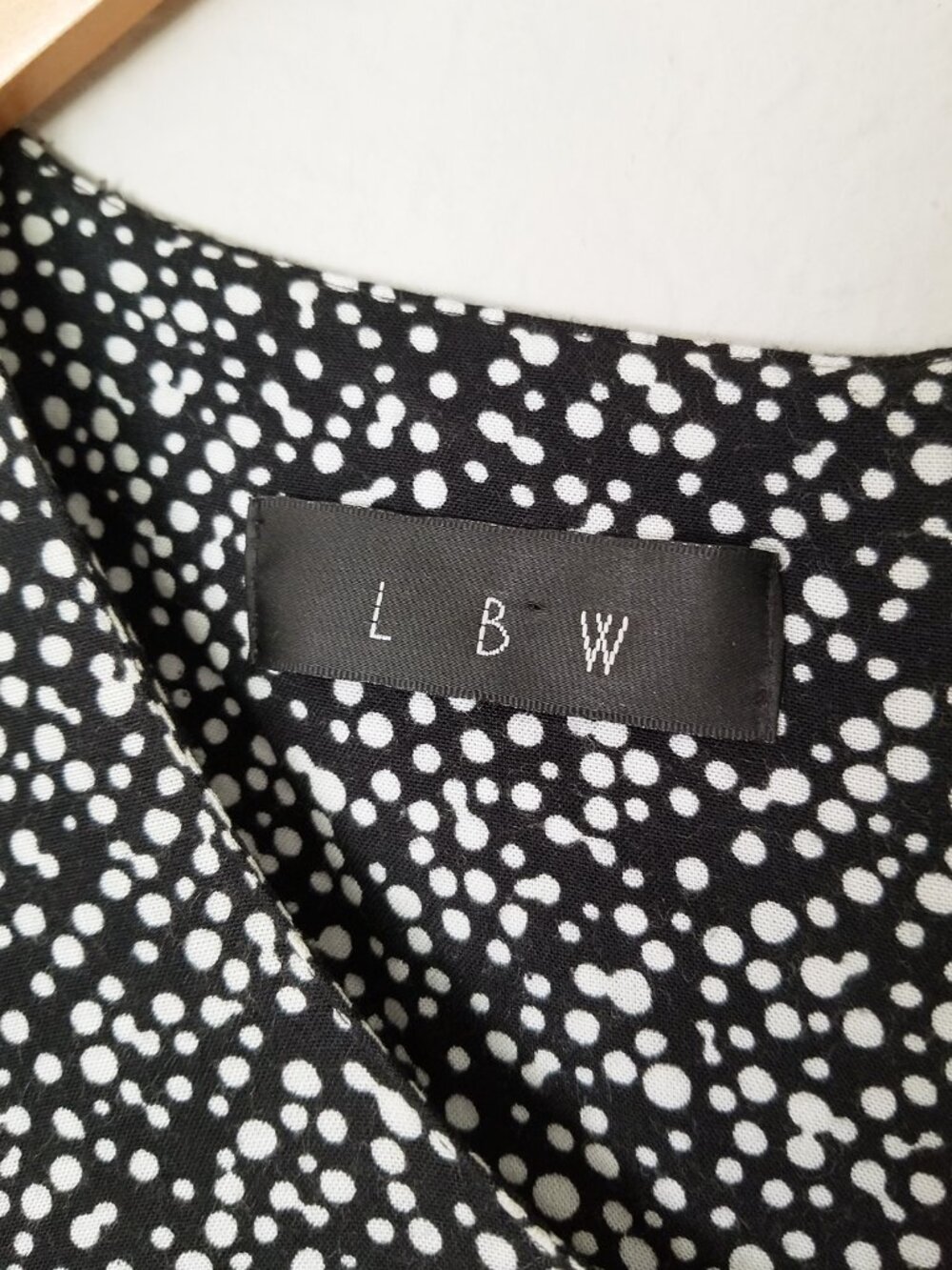 Vintage LBW Super Wide Leg Jumpsuit Plus 2X Black White Spotty Dots Made in USA - Picture 5 of 14